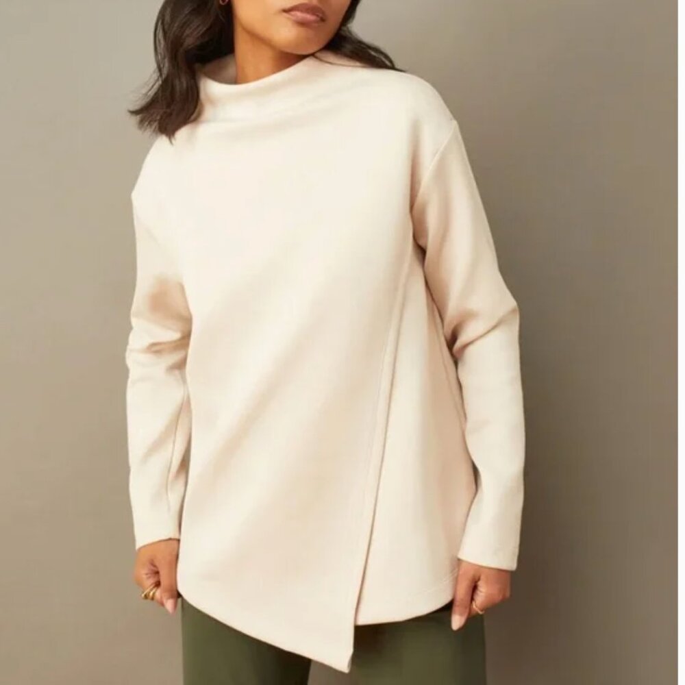 ADAY Cream Asymmetrical Women's Tunic